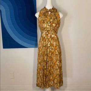 Beautiful modern paisley and metallic print dress